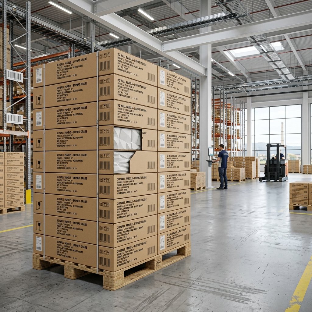 Carton packaging of wall panels