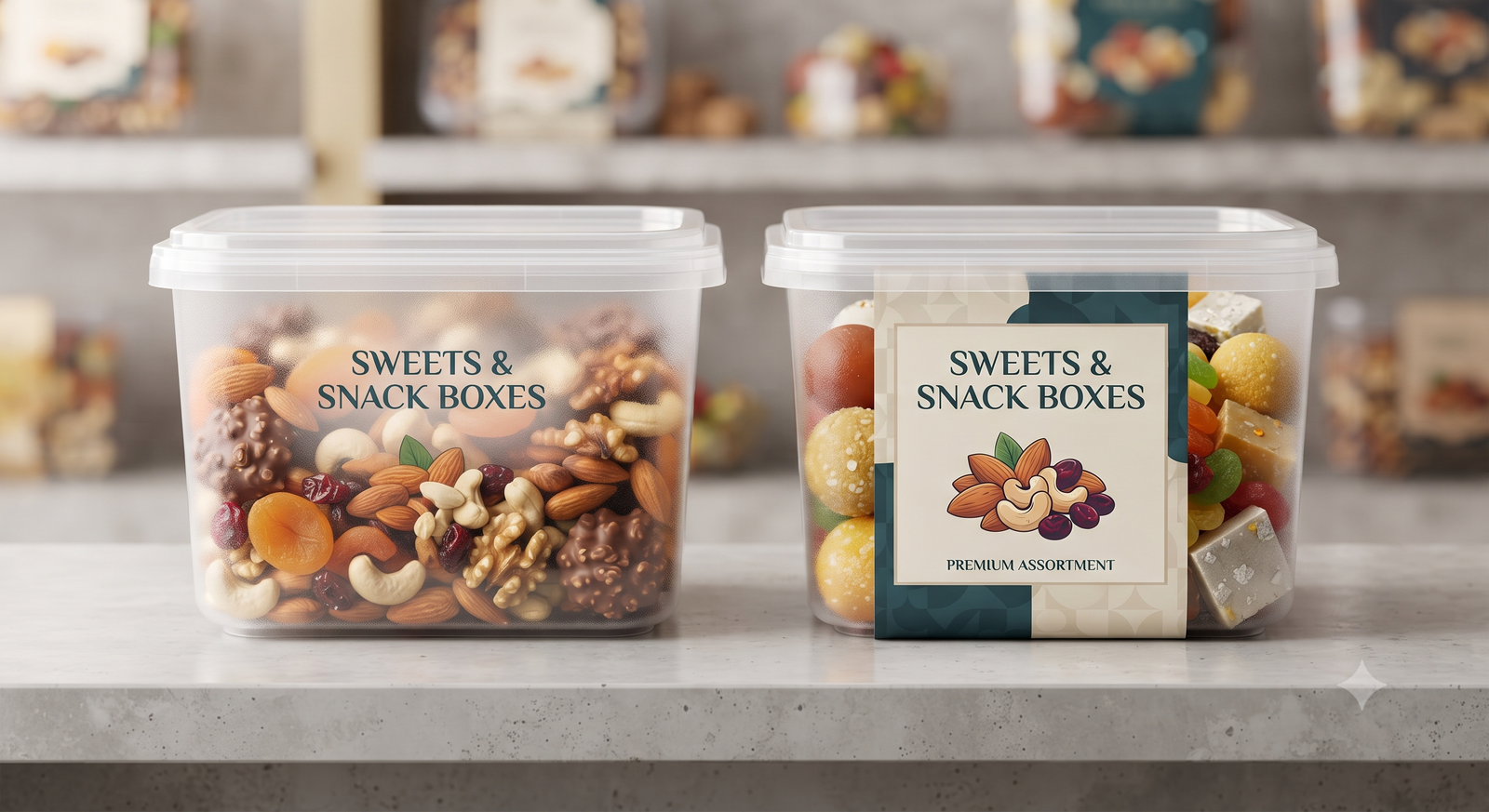 sweets 500 g boxes · square sweets & snack boxes square containers with tamper-evident lids for sweets, confectionery, d